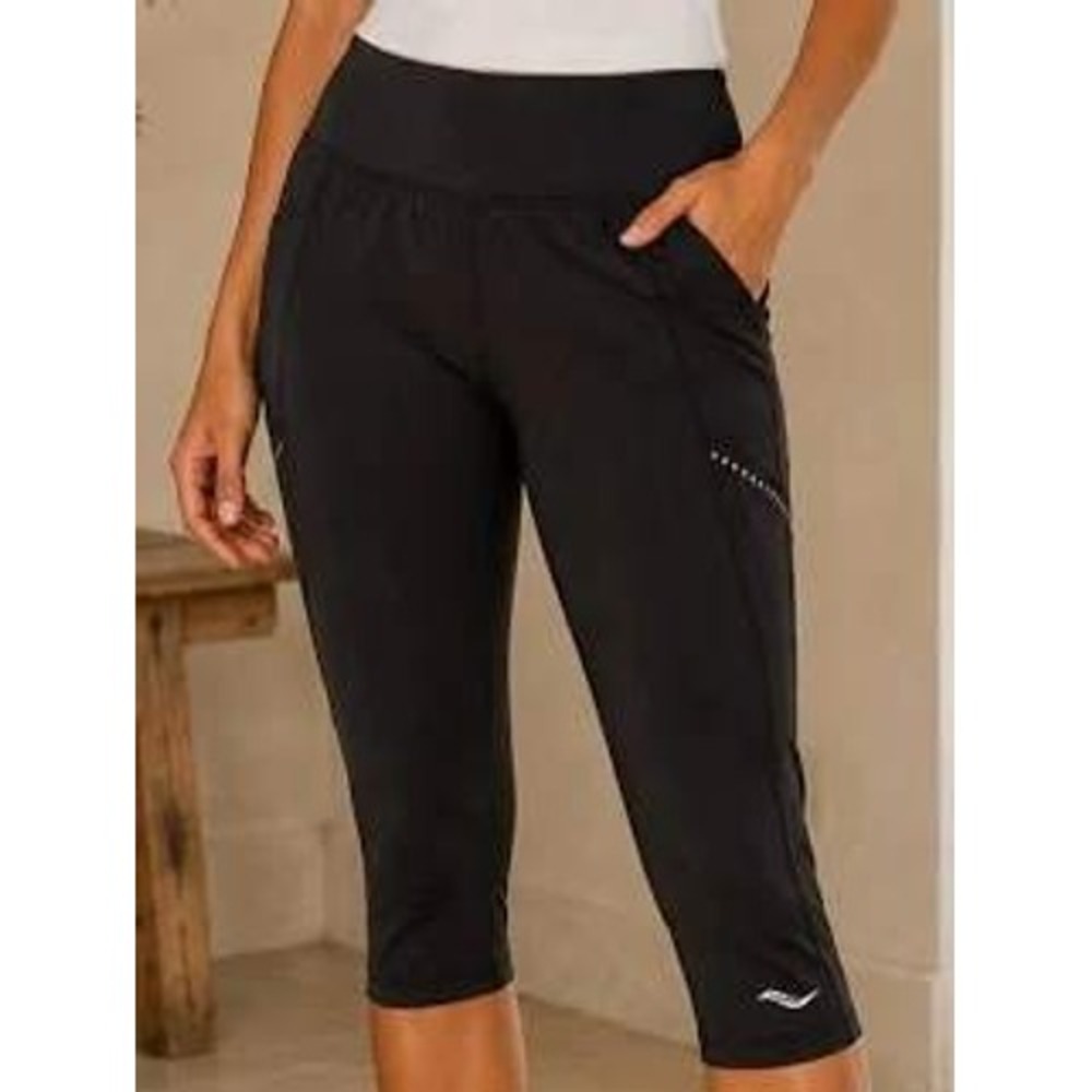 Saucony Leggings Run Dry Capri Athletic Women's XS Black